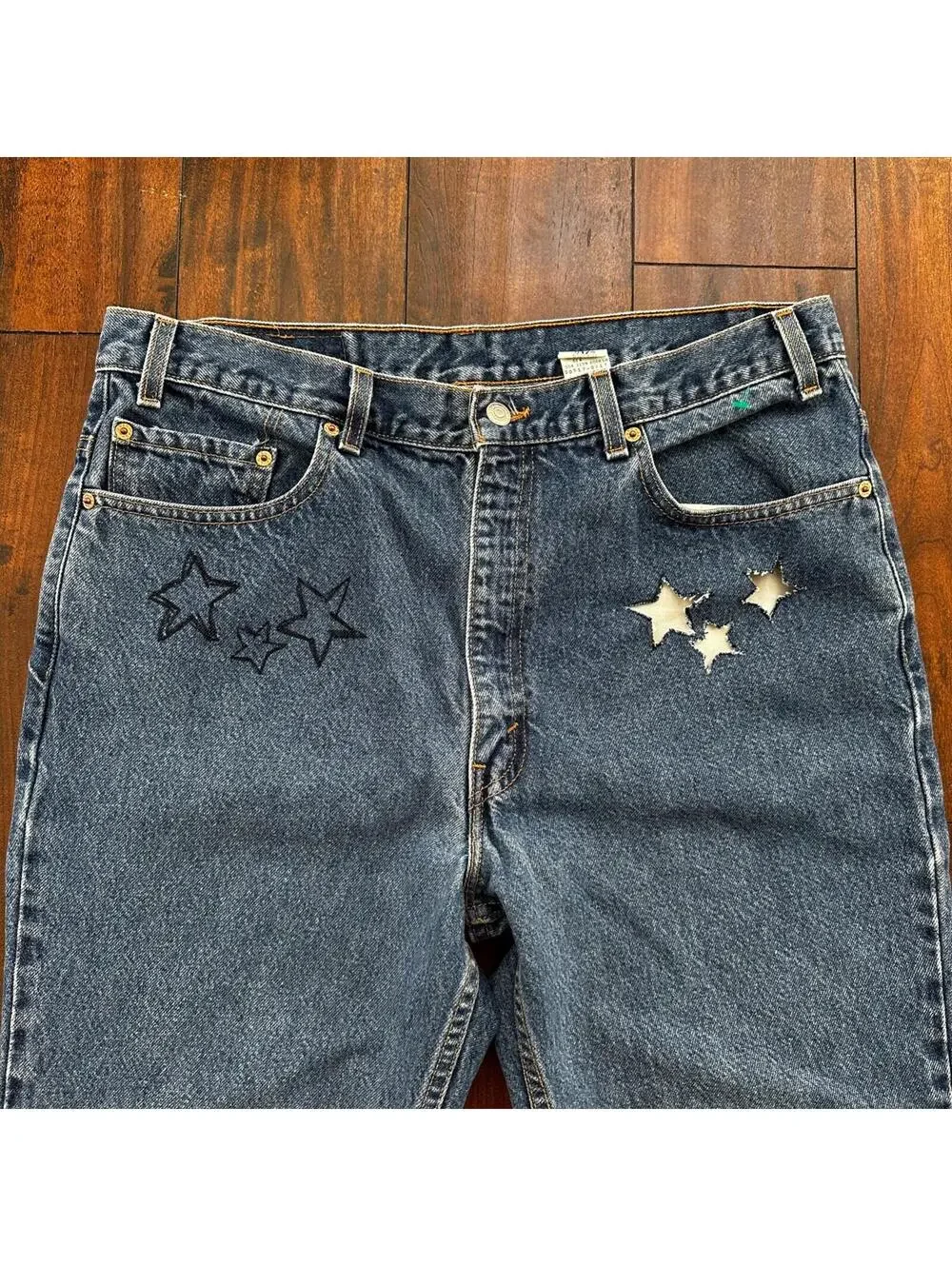 Levis 517 Vintage 90s USA Orange Tab Bootcut Flare Blue Jeans 38x32 Act 35x30